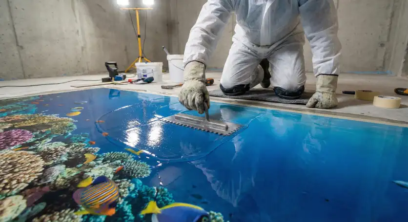 نحوه-اجرای-کفپوش-اپوکسی-سه-بعدی-توسط-نصاب-حرفه-ای